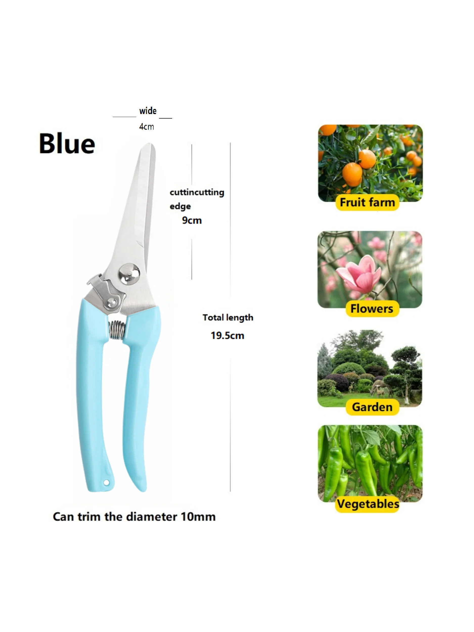 Stainless Steel Pruning Shears, Multifunctional Bypass Gardening Pruning Scissors for Flowers and Plants, Handheld Scissors Tool
