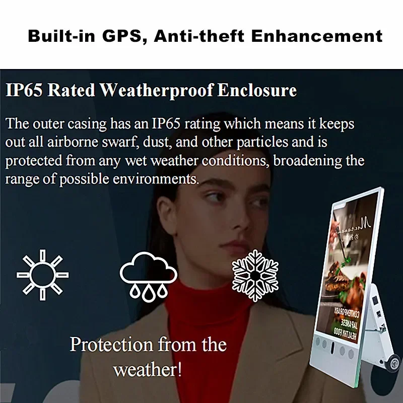 Best 43'' 55''Inch Floor Standing Advertising Screen Wireless Player Display Portable Battery Powered Digital Signage & Displays