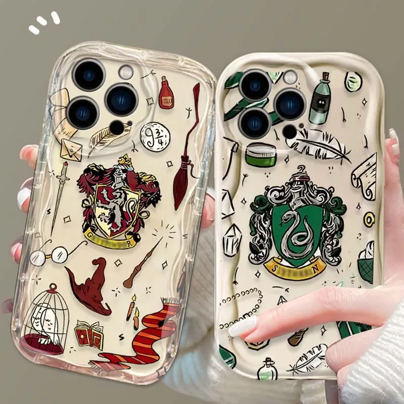 Funny Magic Potters Wand Harries Case For iPhone 16 15 14 13 12 11 Pro Max X XR XS 8 7 Plus SE 2020 Shockproof Clear Back Cover