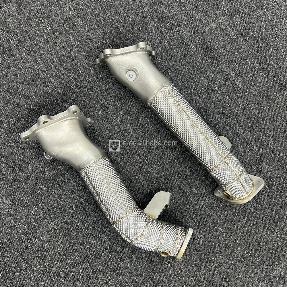 ACE Custom Turbo Downpipe für Nissan GTR/GT-R R34/R35 3.8TT 2008-2024 Sport-Header mit Hitzeschutz und Durchgangsrohren – Detail 5