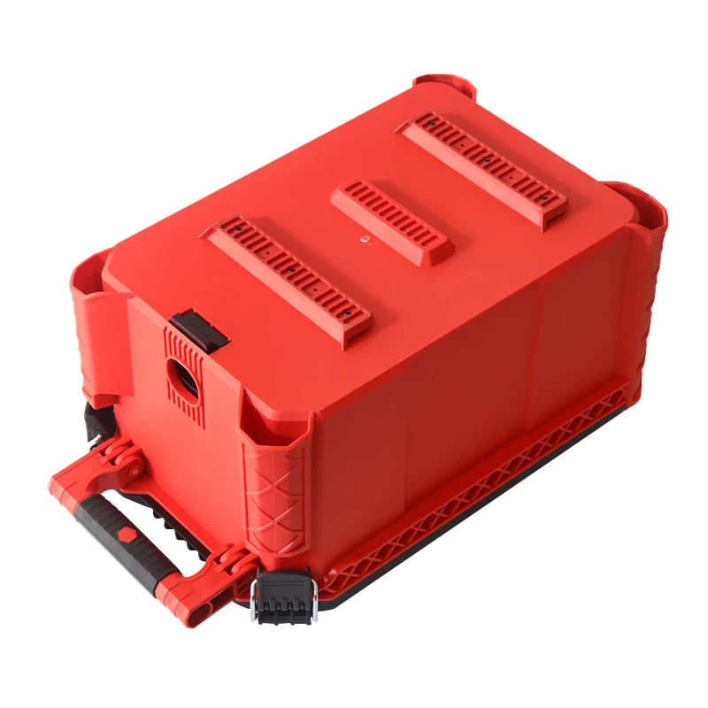 Plastic Flip-top Toolbox Set, Equipped with Telescopic Handle and Drawer Stackable Design Toolbox