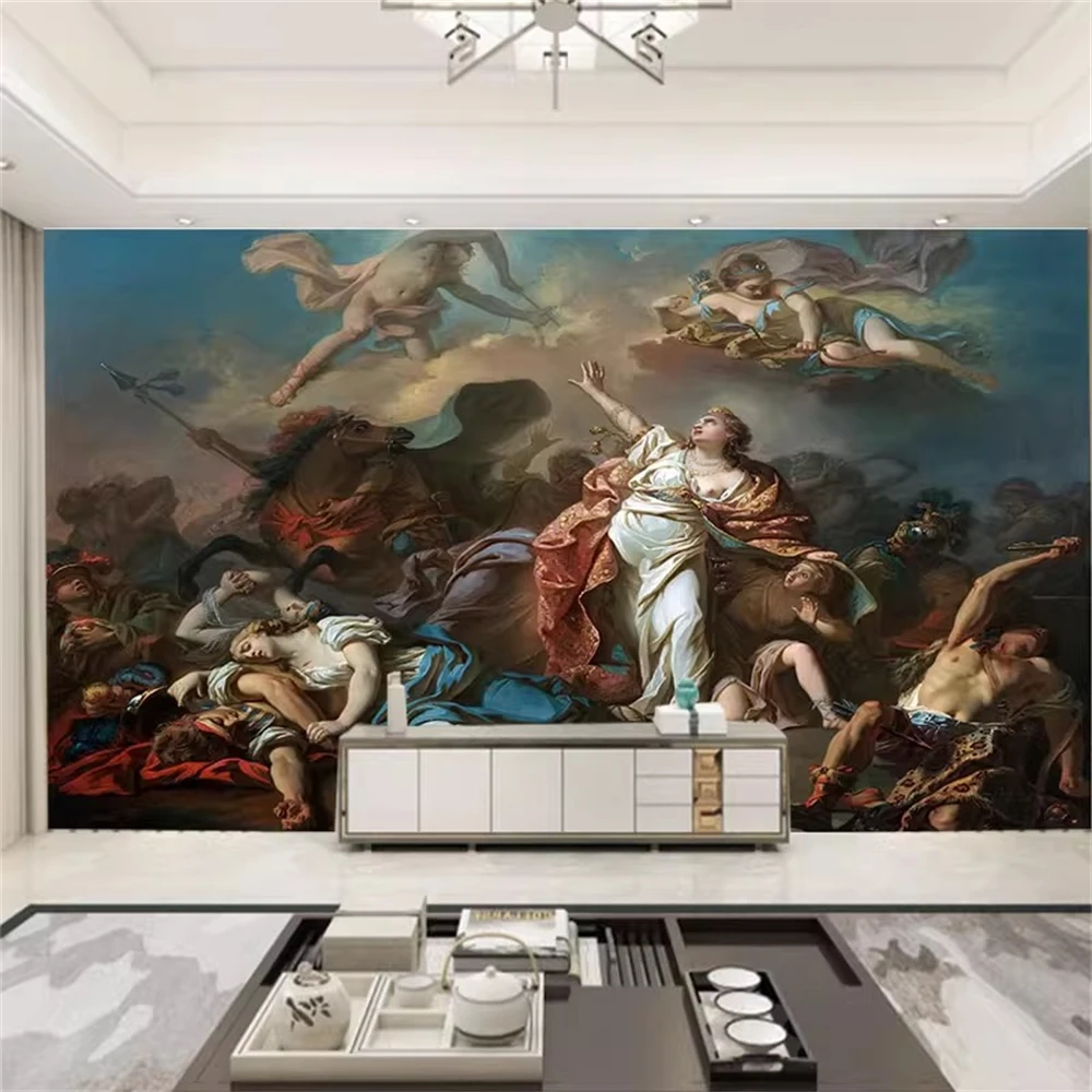 European retro oil painting figure mural bar background wallpaper decorative wallpaper palace noblewoman custom wallpaper