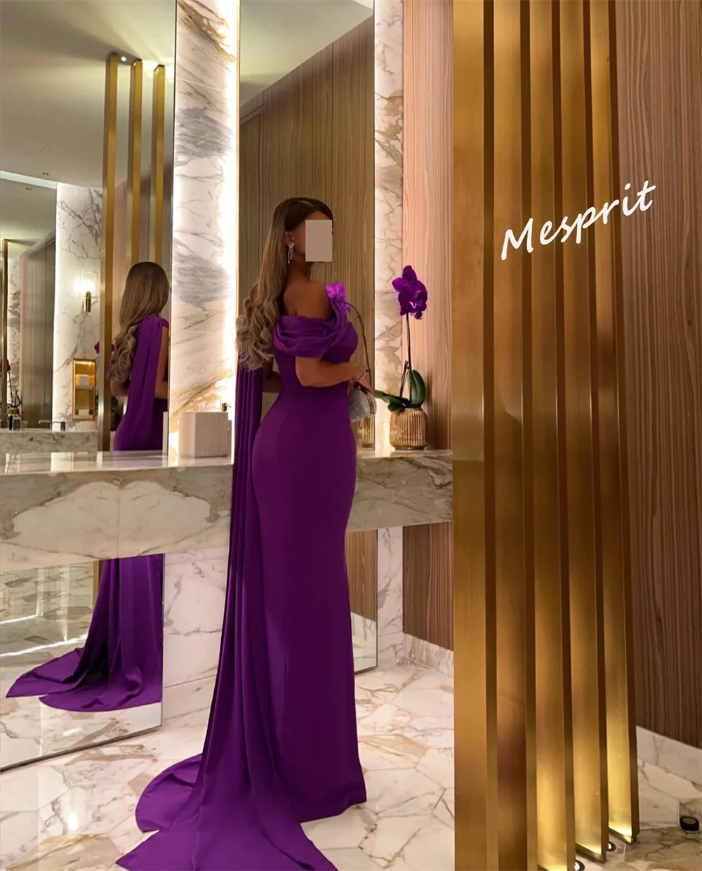 Prom Dress Exquisite Off-the-shoulder Sheath Floor Length Hugging Evening Gown Satin Customized 