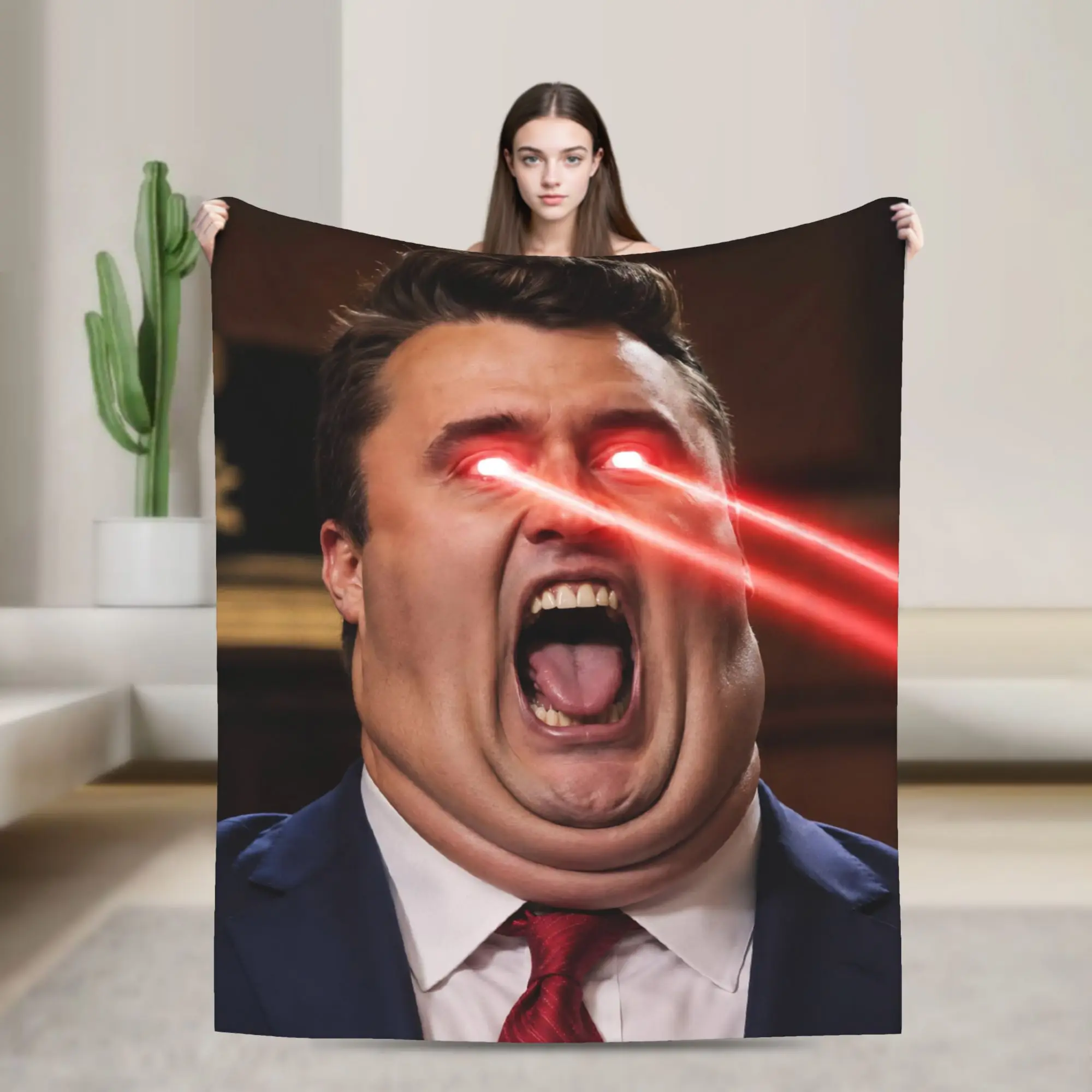 Charlie Kirk Funny Meme  Gift Blanket For Men Women Cozy Soft  Throw Blankets for Bed 50x60 Inches Multi-size