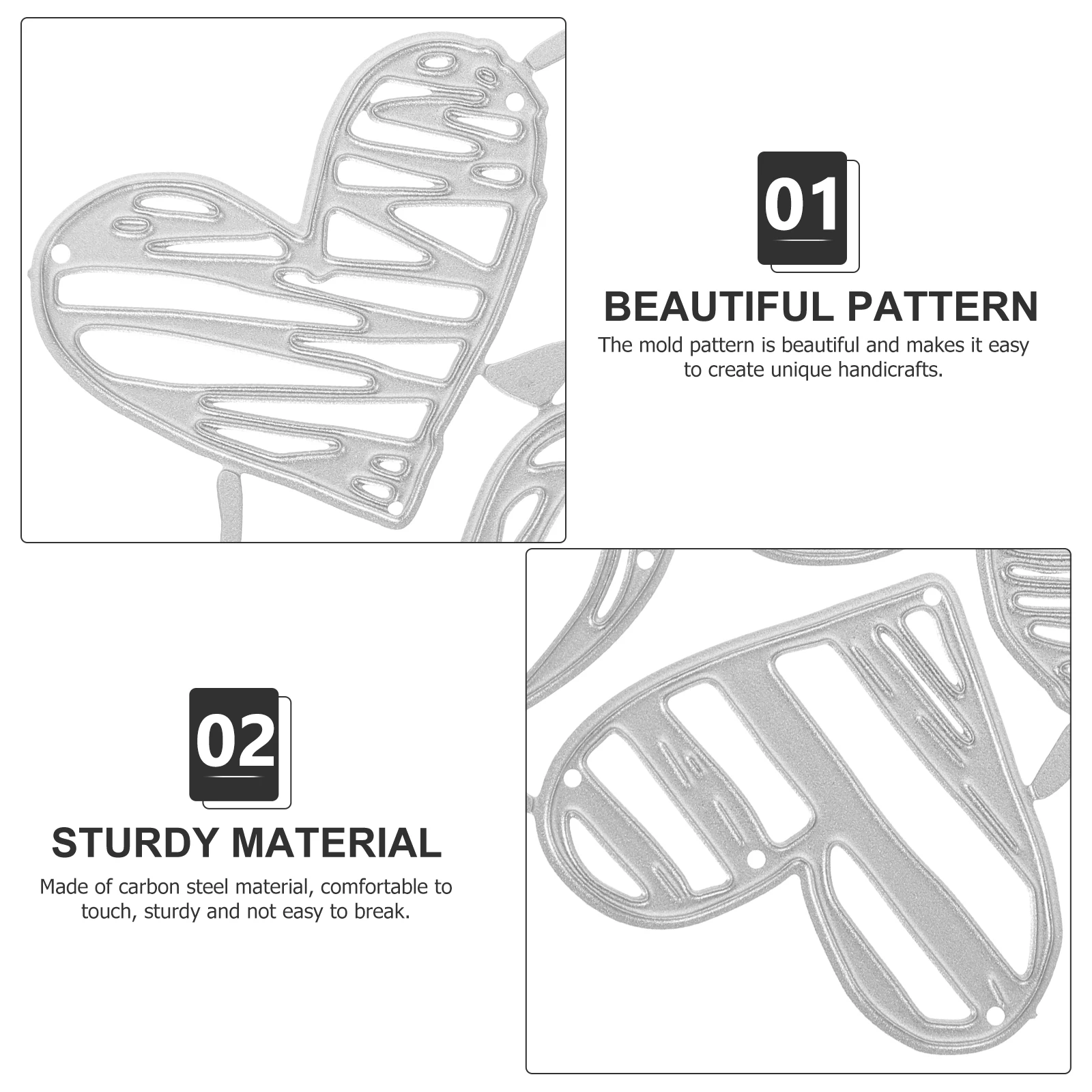 

1 Set Heart Shaped Cutting Die Stencil Metal Craft Diy Tool For Card Making Scrapbooking Paper Fabric Durable Carbon