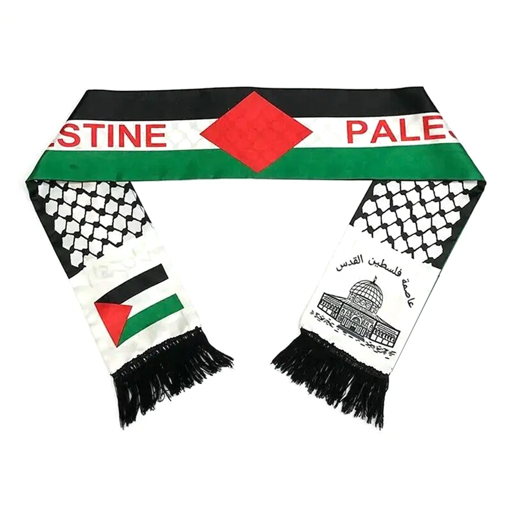 

Double Side Palestine Shawl Waterproof Palestinian National Flag Shawl Sunproof Colorfast for Football Team