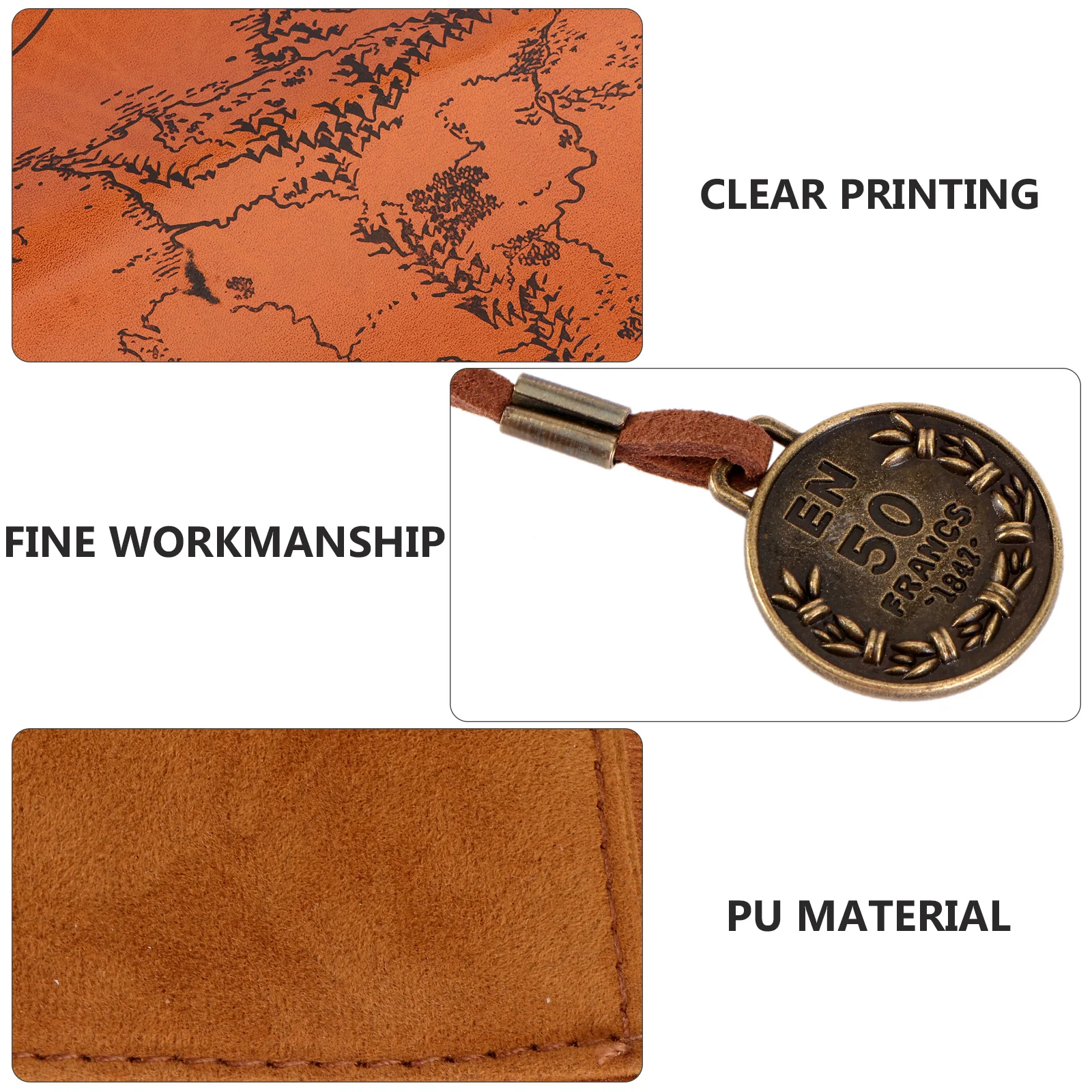 Vintage Canvas Brown Pen Pouch Design PU Material Pen Storage Bag Suitable School Office