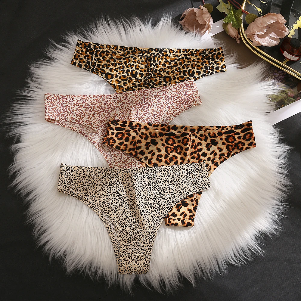 Sexy Women's Panties Brazilian Leopard Seamless Female Underwear Elasticity Sports Temptation Bikini Ladies Lingerie Soft Thong