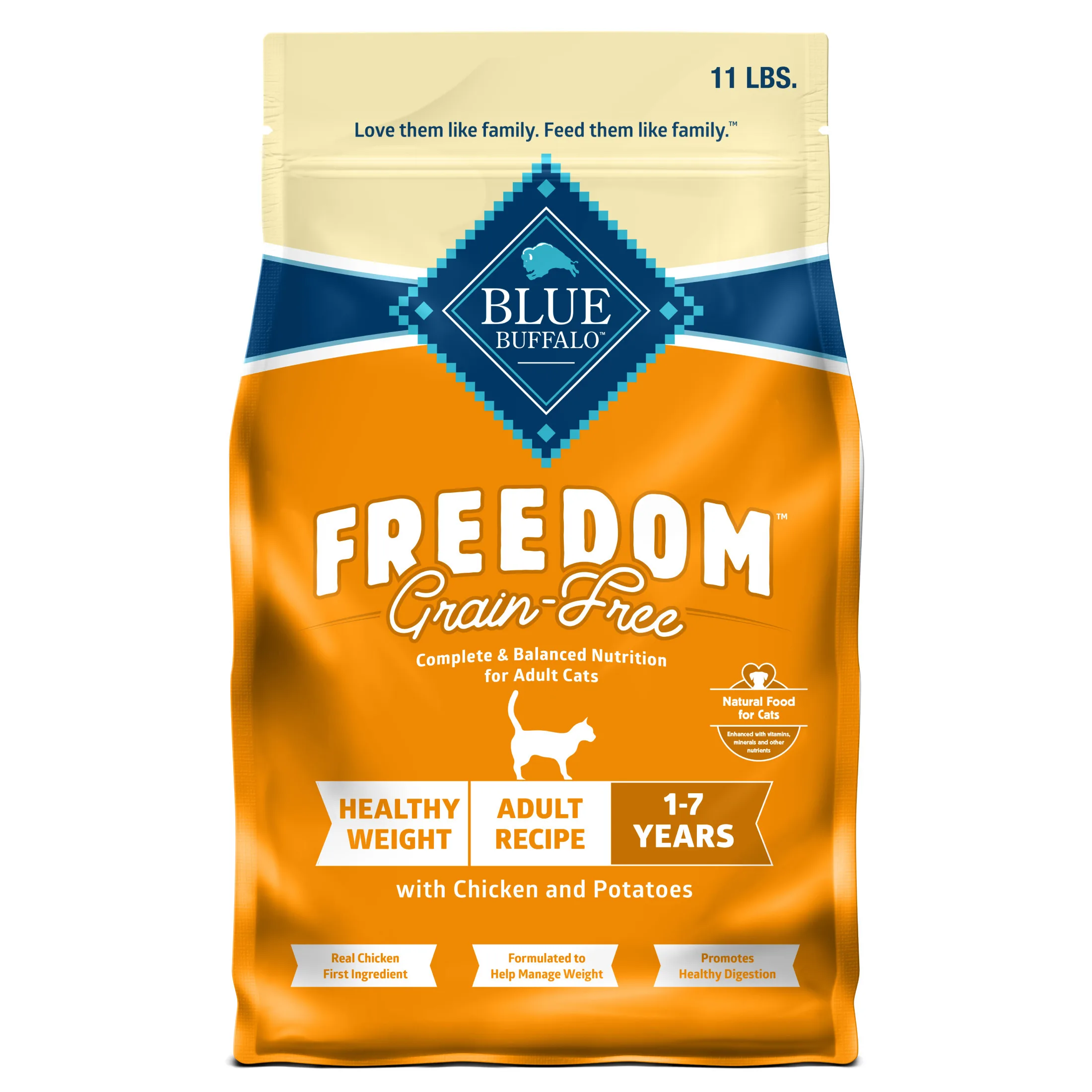 Freedom Natural Grain-Free Adult Weight Control Dry Cat Food Chicken Recipe 11-lb Bag
