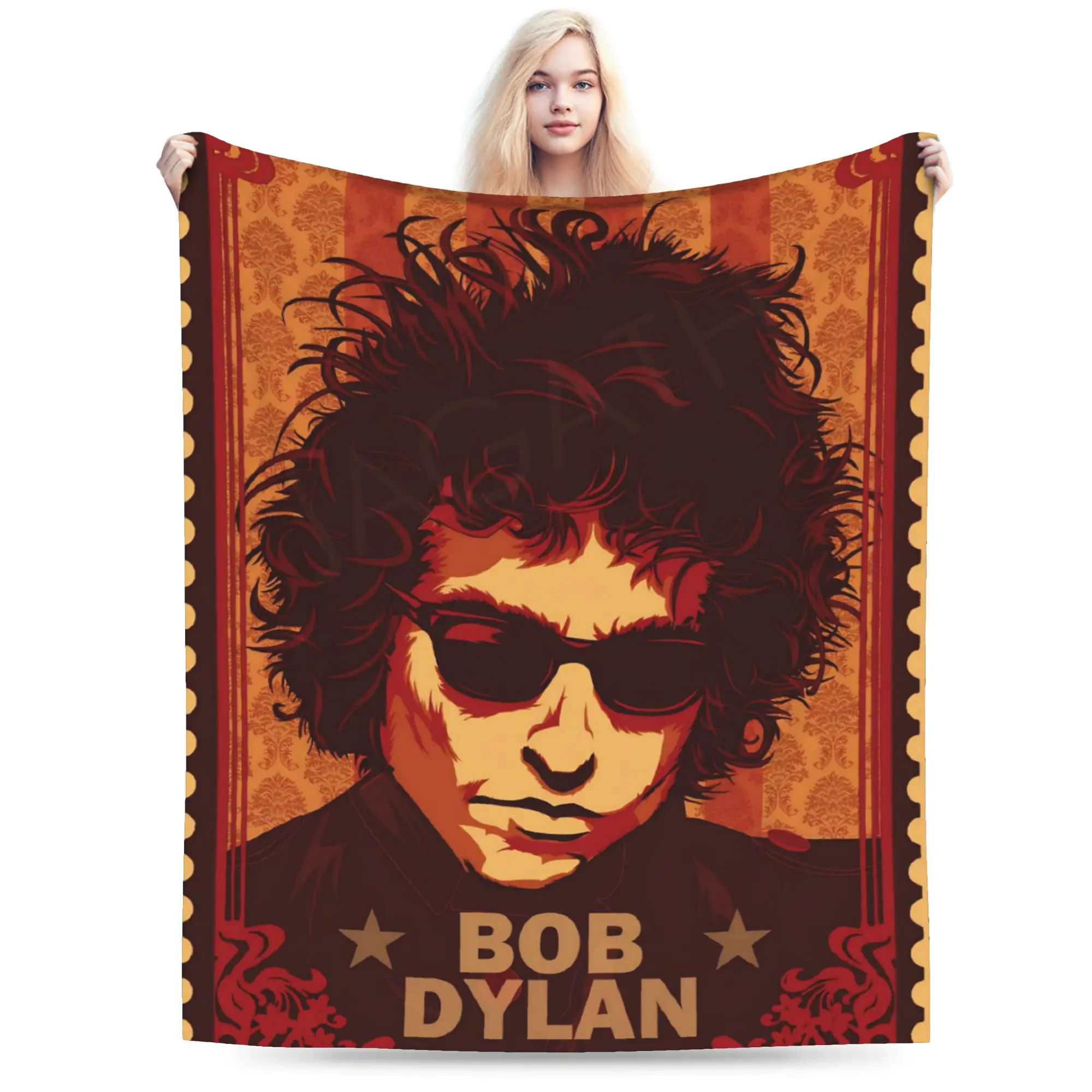Bob Dylan Singer Throw Blanket for Couch  Soft Fuzzy Plush Blanket 50x60 Inches Multiple Sizes Bedspread for All Seasons