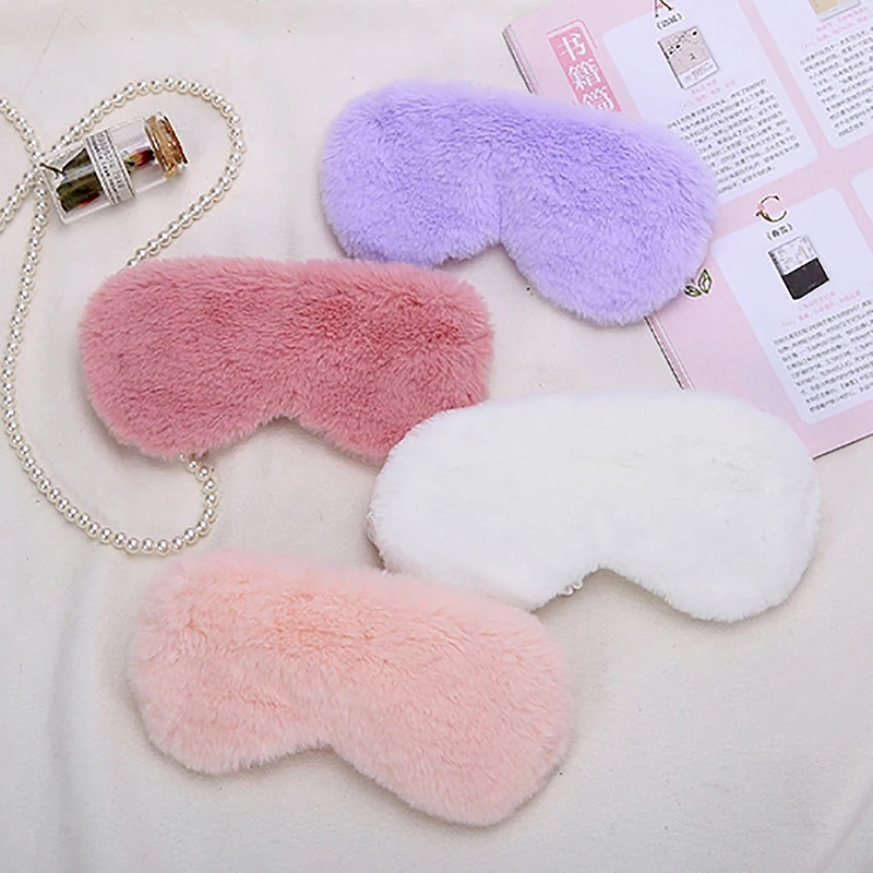 1Pcs Plush Sleep Eye Mask Aldults Sleep Better Light Proof Night Eye Cover Soft And Skin-friendly Silk Eye Patches Health Care