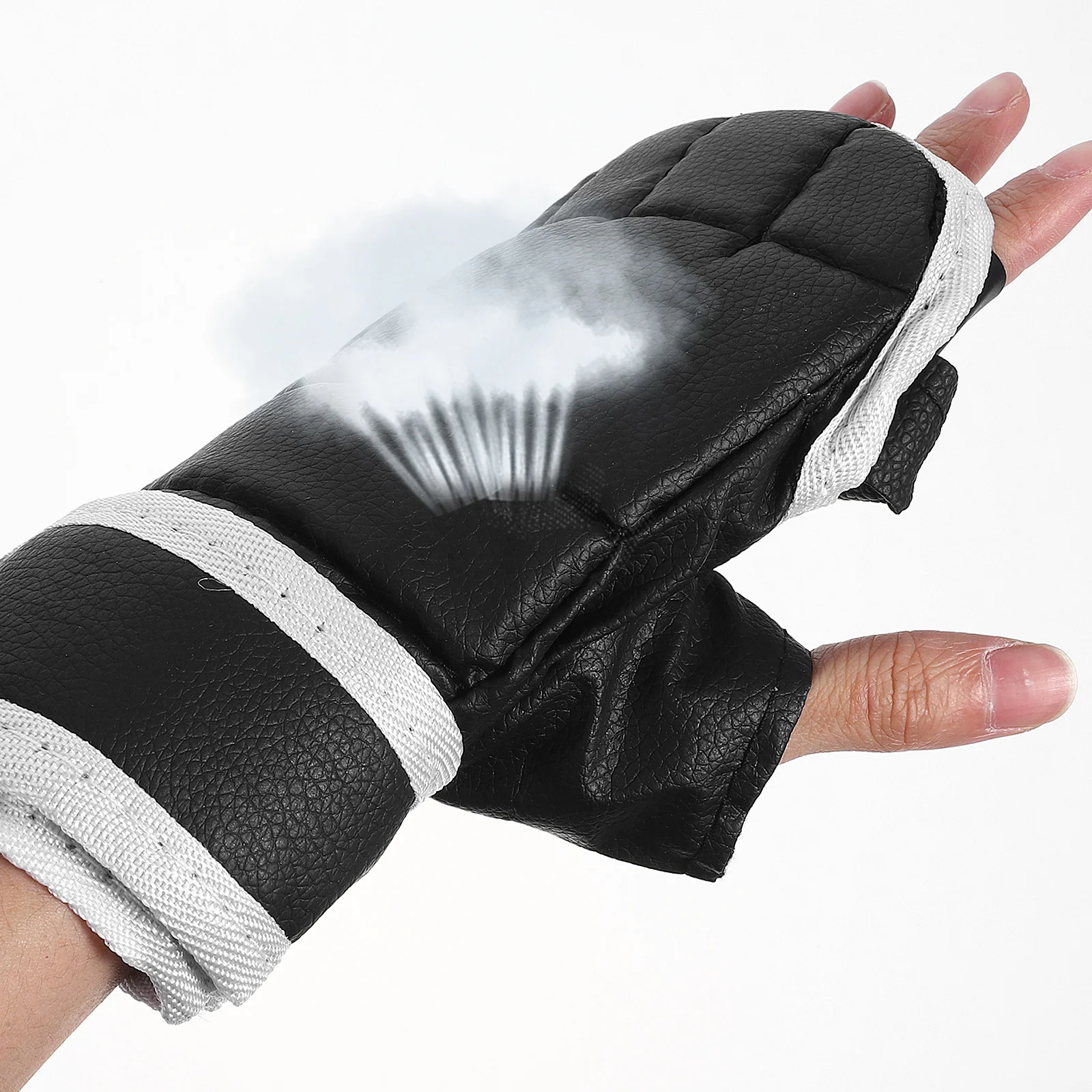 

1Pair Boxing Gloves Half Finger Breathable Training Gloves Wide Wristband for Kickboxing Sparring Fighting Equipment