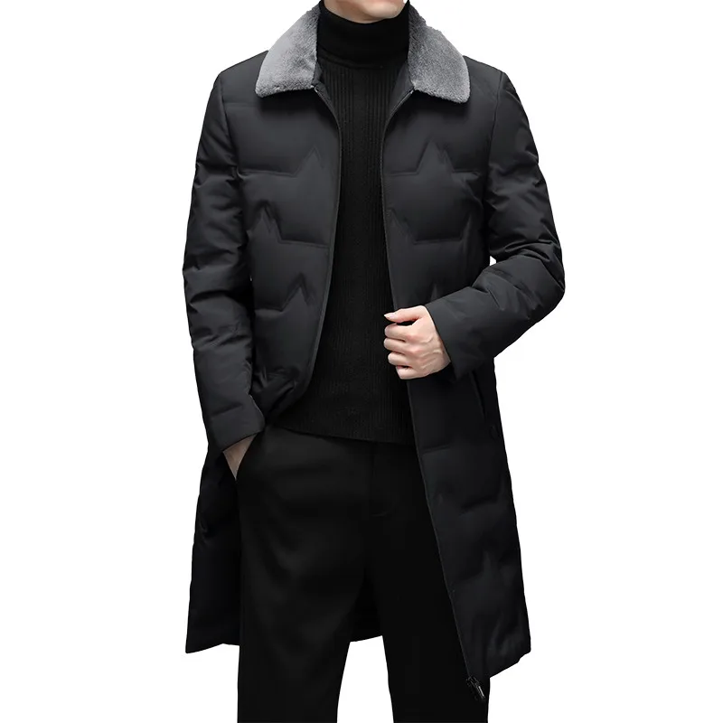 2022 winter long style Men\'s 80% White Duck Down coat fashion warm Winter Down Jackets men Winter Coat Men Casual thicken Jacket