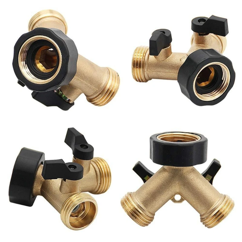 1pcs Ball Valve Garden Double-way Ball Valve Three-way Valve Brass Faucet Diverter Water Pipe Y-shaped Ball