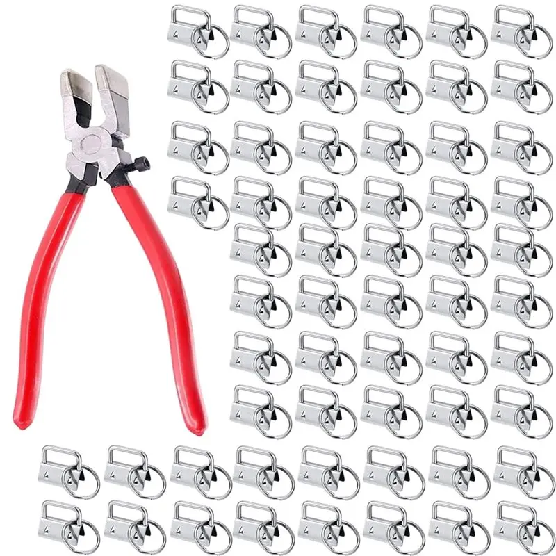 

Комплект фурнитуры для брелоков с 1 шт. клещами для разжима, 60 наборов инструментов для брелоков 1 дюйм, идеально подходит для установки - BAAX