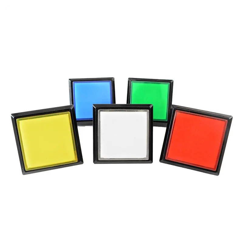 51*51mm Square Lighted Buttons Illuminated Push Button with Micro Switch for Arcade Music Game Machine 5 Colors