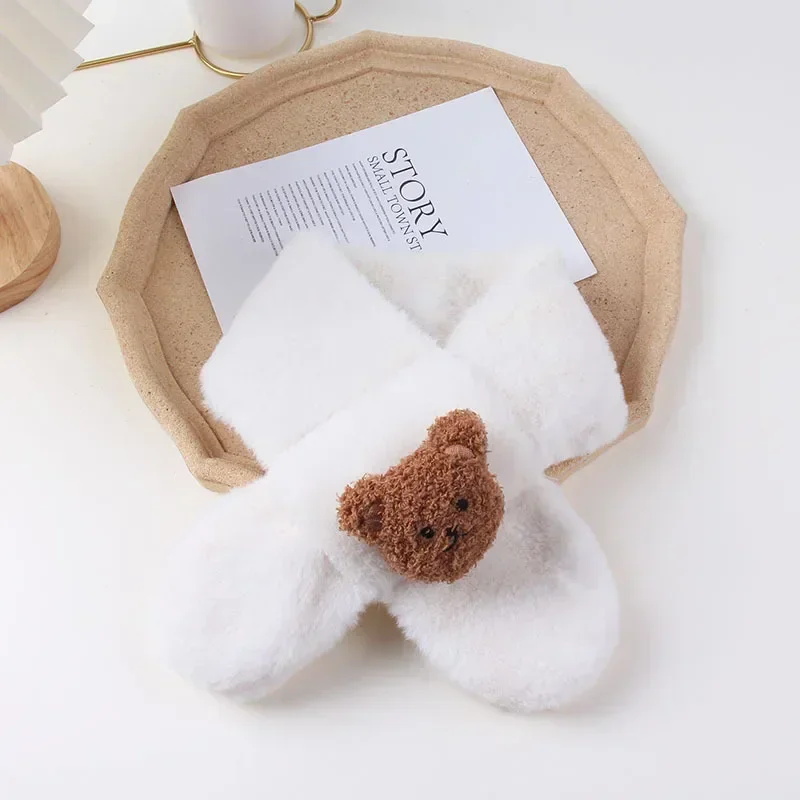 Korean Style Kawaii Baby Scarfs Cute Cartoon Doll Bear Shawls for Toddler Boy Girl Scarf Autumn Winter Warm Baby Accessories