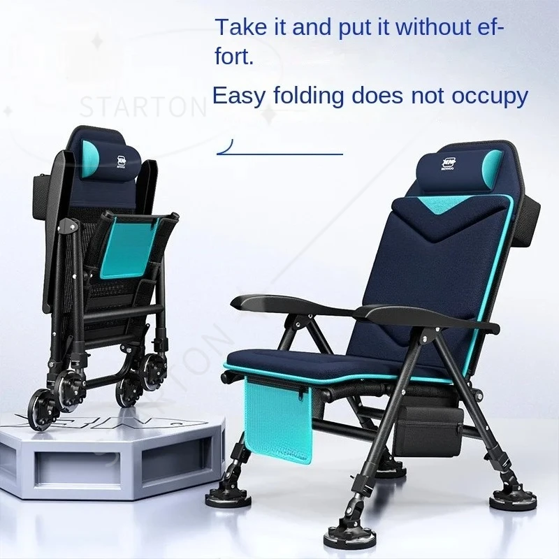 New European Style Fishing Chair Can Lie Down Foldable Multi-functional New Wild Fishing Table Fishing Chair All-terrain Seat