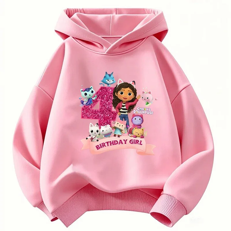Gabby Girl Cartoon Dollhouse Sweatshirt 2026 Autumn Children's Casual Sweatshirt Children's Fashion Printed Clothing  Cute Top