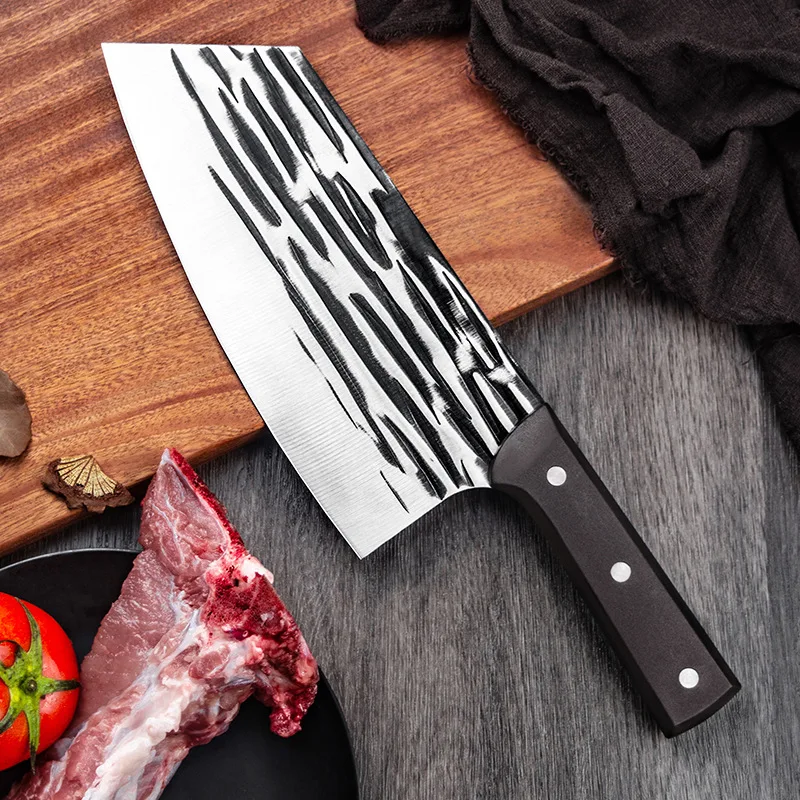 

Forged Hammered Stainless Steel Chinese Kitchen Knives Household Meat Vegetable Slicing Knifes Cooking Cleaver Chef's Knives