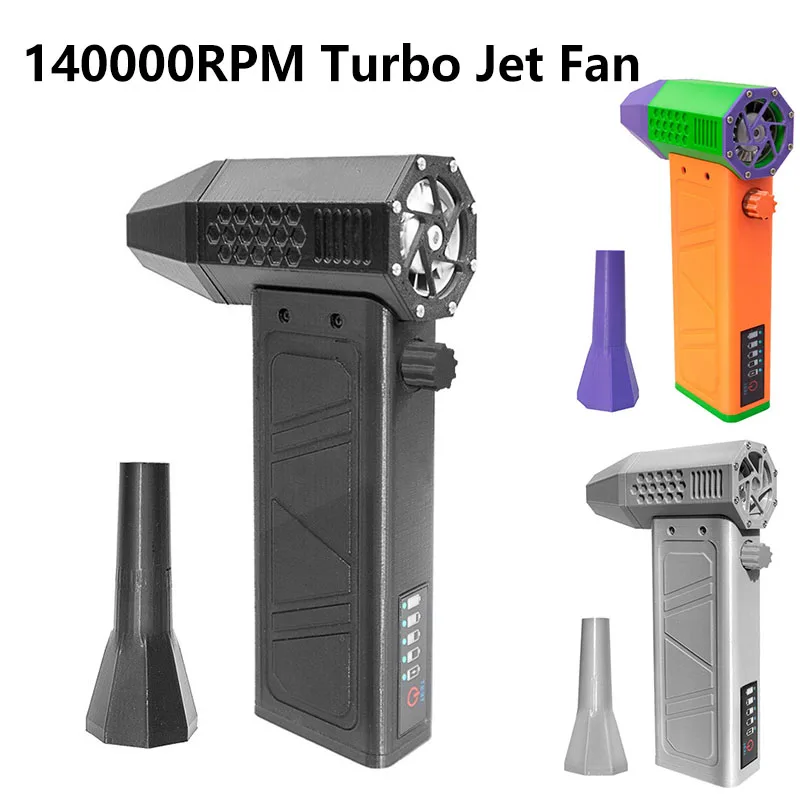 140000RPM Mini Turbo Jet Fan Brushless Motor Handheld Duct Fan 52M/S Portable Turbo Fan Type-C Charging with Power Display