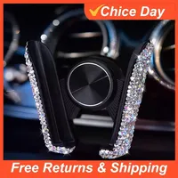 Bling Crystal Car Phone Holder Universal Air Vent Mount Clip Cell Holder For Phone In Car Mobile Phone Stand Holder Smartphone