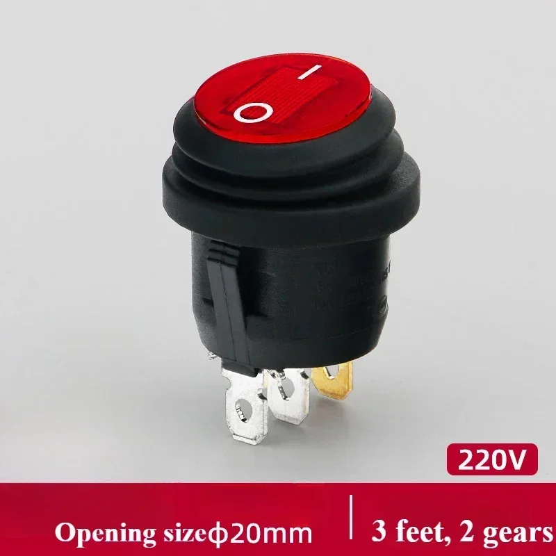 1Pcs on/off SPST round waterproof boat LED rocker arm on/off light 12V 24v220V power button on/off