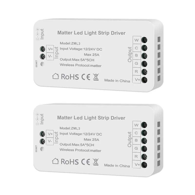 

3CGRO-2X Matter Wi-Fi светодиодная лента контроллер RGBCW контроллер светодиодная лента Bixb/Siri/для Google Home/для Alexa управление поддержкой