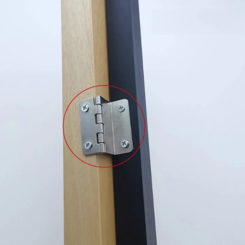 4pcs Metal Silver Cabinet Hinges Three Equivalent Folding Wooden Box Hinges Furniture Drawer Doors Hardware Accessories view 2
