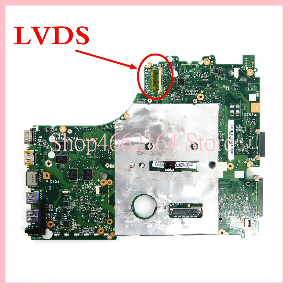 X550DP HD8670M-V2GB GPU LVDS interface Mainboard For ASUS X550/X750 X550DP X750DP A550D F550D K550D Laptop Motherboard