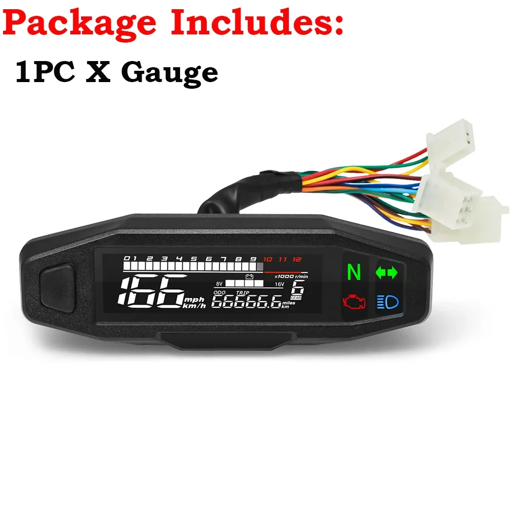 Ein neuer Universal Moto RPM Tachometer Tachometer Geschwindigkeitsmesser Tacho Meter Digitaler Kilometerzähler Instrument Sensor Set für Motorrad