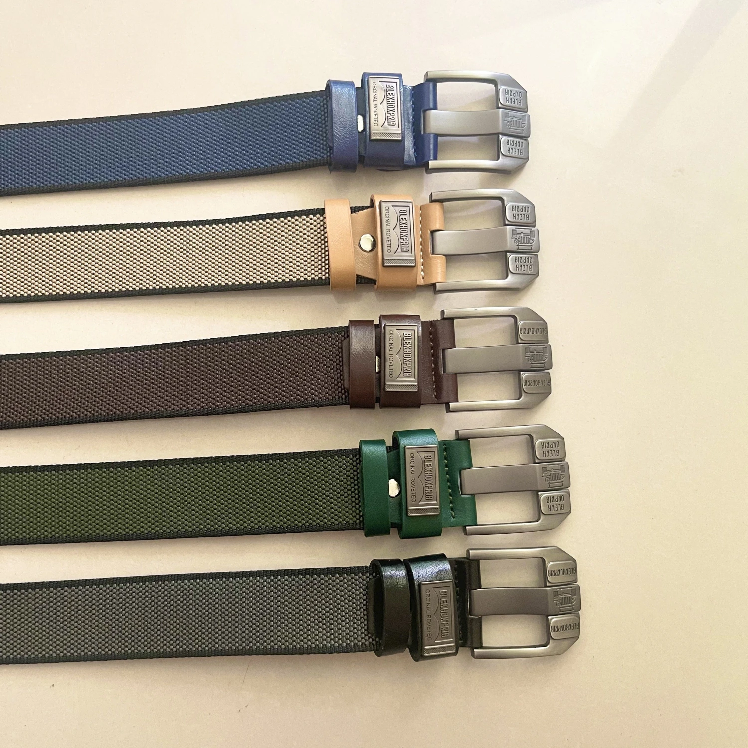 Men's Flat Hole Alloy Pin Buckle Double-sided Belt, Imitation Nylon Belt Breathable Strong Cloth Belt, Trendy Outdoor Casual Can