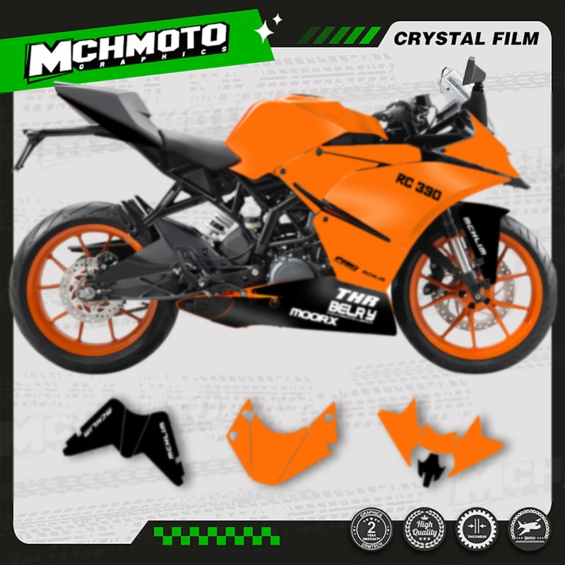 

MCHMFG Custom Team Motorcycle Graphics Background Decals Stickers For KTM 2014 2015 2016 RC250 RC390 Number Name Custom