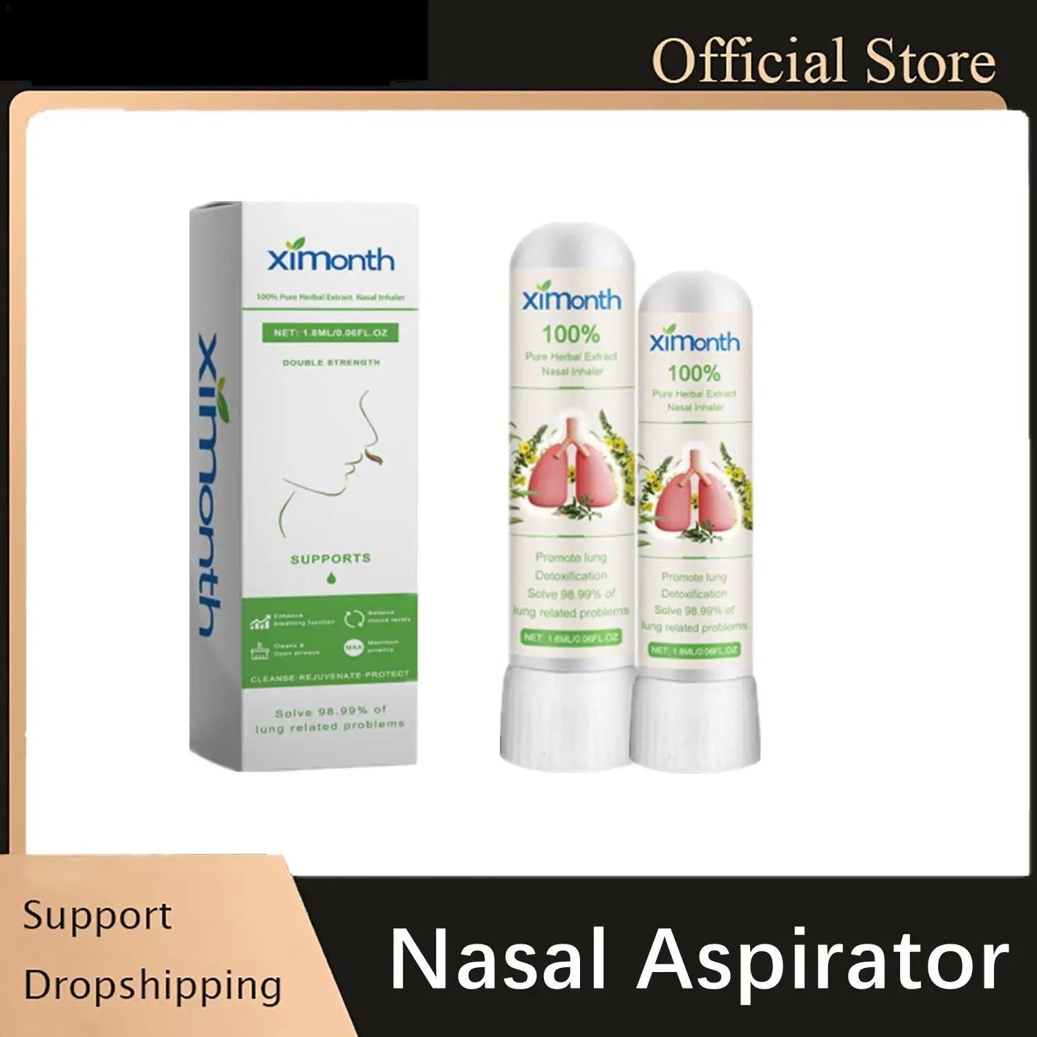 

1.8ml Nasal Inhaler Herbal Nasal Suction Stick Nasal Congestion Discomfort Nasal Body Care Stick Health Care Product