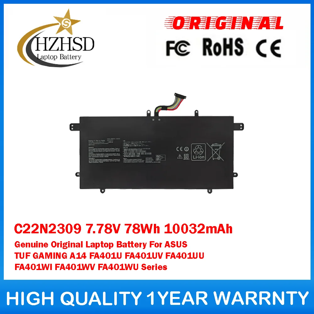 C22N2309 7.78V 78Wh 10032mAh Genuine Original Laptop Battery For ASUS TUF GAMING FA401U FA401UV FA401UU FA401WI FA401WV FA401WU