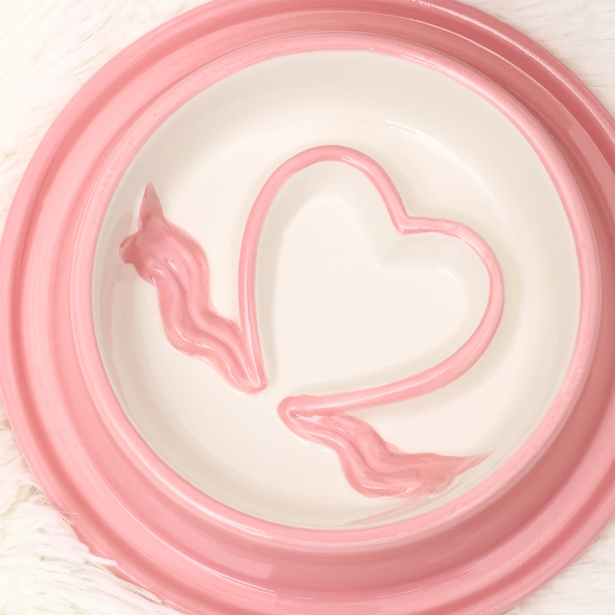 

Thickened Ceramic Pet Feeding Bowl Non-Tip Anti-Slip Food Water Container For Dogs Cats Eco-Friendly Easy Clean Pink Dog Bowl