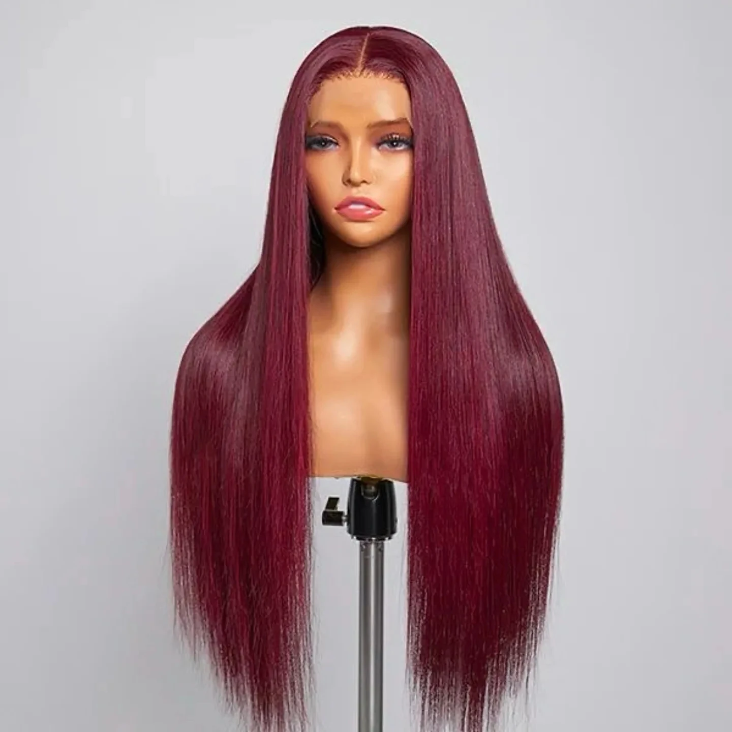 

Прозрачный кружевной фронтальный парик 13x6, прямой, цвет 99J, бордовый, 100% натуральные волосы, 34 дюйма, с закрытием 4x4, окрашенный парик