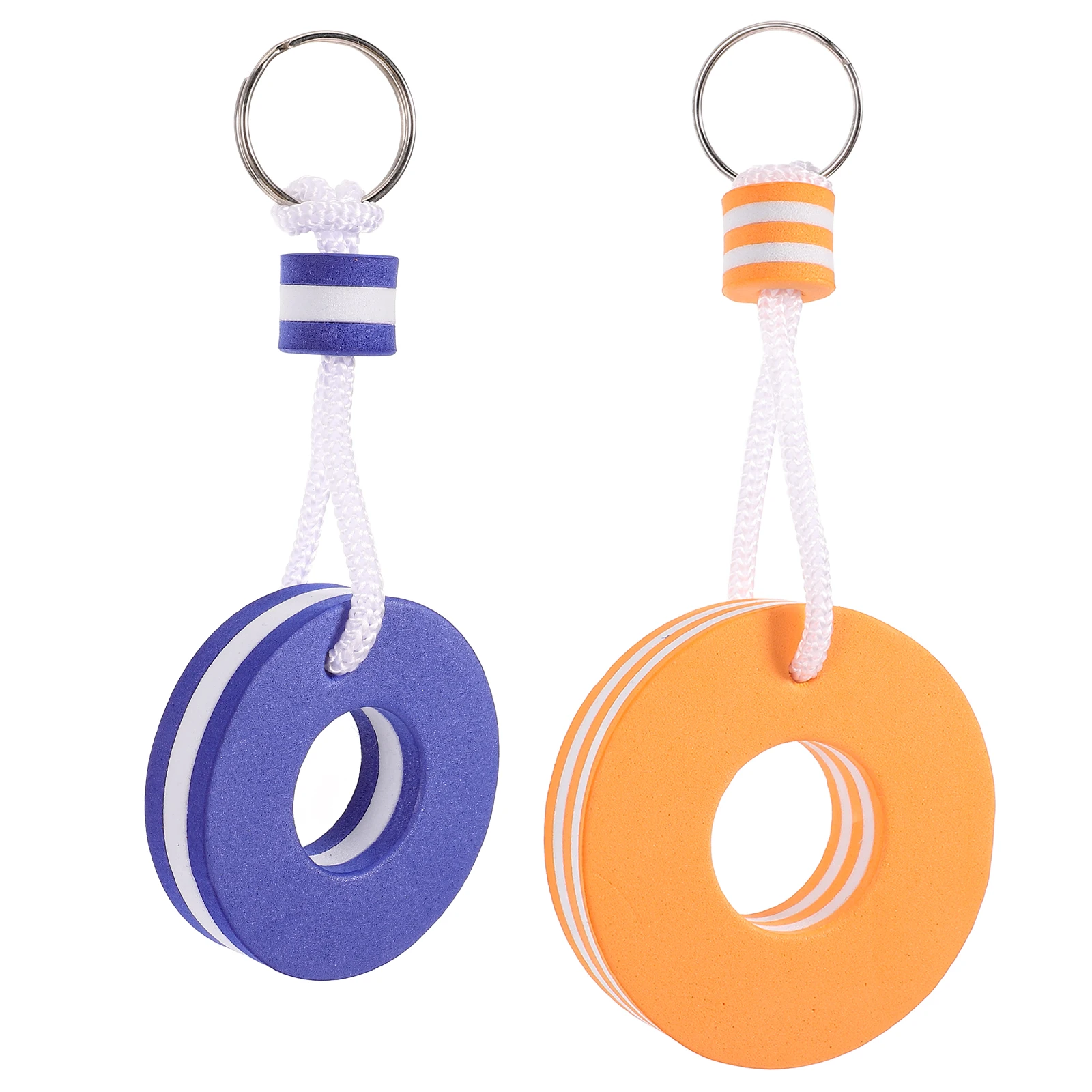 

2 Pcs Floating Key Ring Custom Keychain Surf Boat Buoy Ellipse Shape Chains for Boats
