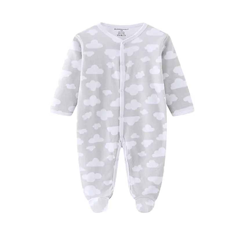 Kiddiezoom Four Seasons Classic Unisex Long Sleeve Casual 100%Cotton Baby Boy Girl Rompers Fashion Soft Newborn Clothing