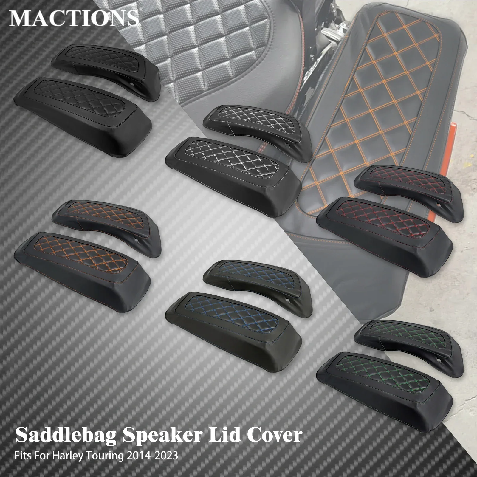 Motorcycle Hard Saddlebag Lid Cover Hard Side Bag Waterproof for Harley Road King Street Glide CVO Electra Glide FLHR 14-2024