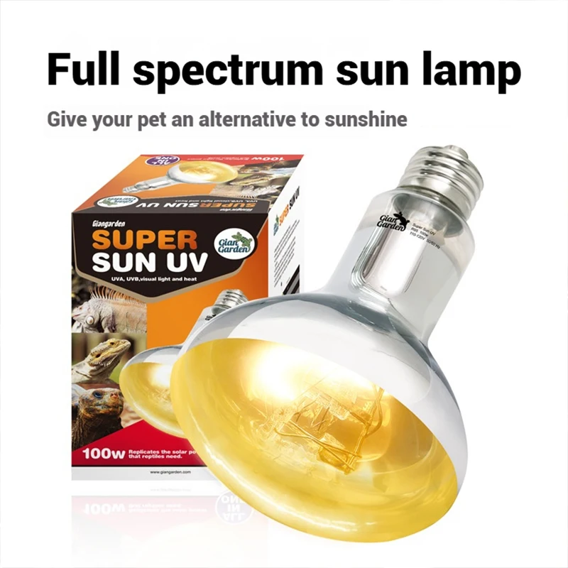 Reptiles Full Spectrum UVA+UVB Sun Lamp Tortoise Lion Lizard Sun Lamp Pet Heated Sun Lamp