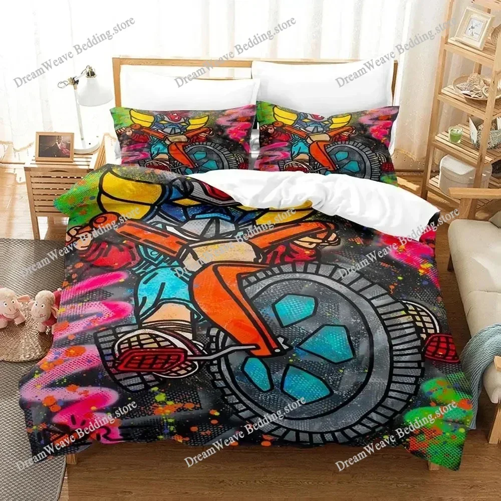 Mechanical Goldorak Boys Bedroom Bedding Single Twin Full Queen King Size Aldult Duvetcover Anime Bed Sheet Set Home Textile963