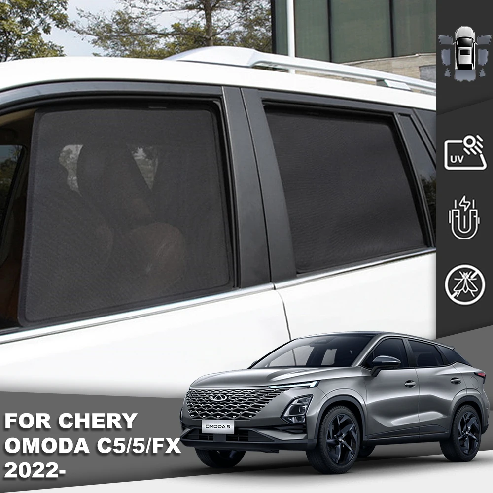 

For Chery Omoda 5 C5 FX E5 2022 2023 2024 Magnetic Car Sunshade Front Windshield Curtain Rear Side Baby Window Sun Shade Visor