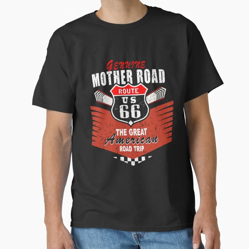 

Great American Road Trip Route 66 Car Race Usa Genuine Auto racing Car The Mother Road gift T-shirt Large size Adult Tops S-6xl