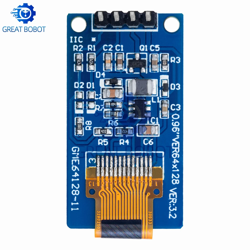 BS 0.96 - inch High - Contrast OLED Display: 64×128 Resolution SSD1107-Driven LCD Module, Vertical Screen-Perfect for Arduino