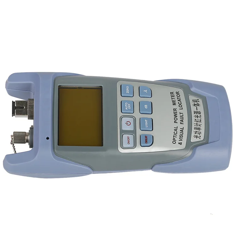 2 in 1 optical power meter -70dBm~+10dBm fiber tester 10km light multimeter decay 7 wavelength with red light pen 10mw VFL