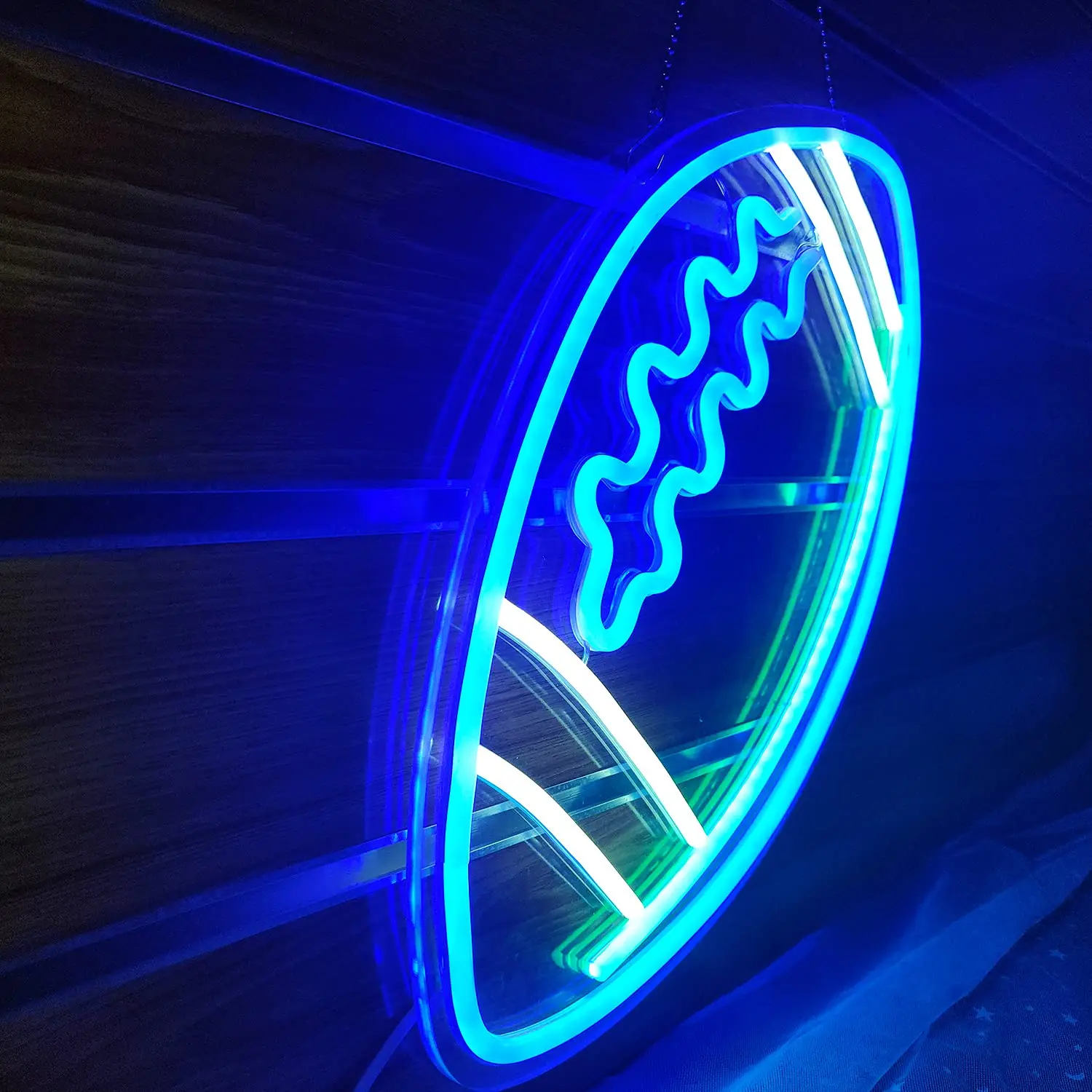 Blue Football Neon Sign, Football Shape Neon Sign, Wall Decor Bedroom LED Neon Sign, Christmas Gift