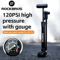 ROCKBROS Bicycle Pump Ultralight Portable Presta Schrader Valve 120PSI Cycling Air Pump Tire Inflator MTB Road Bike Accessories