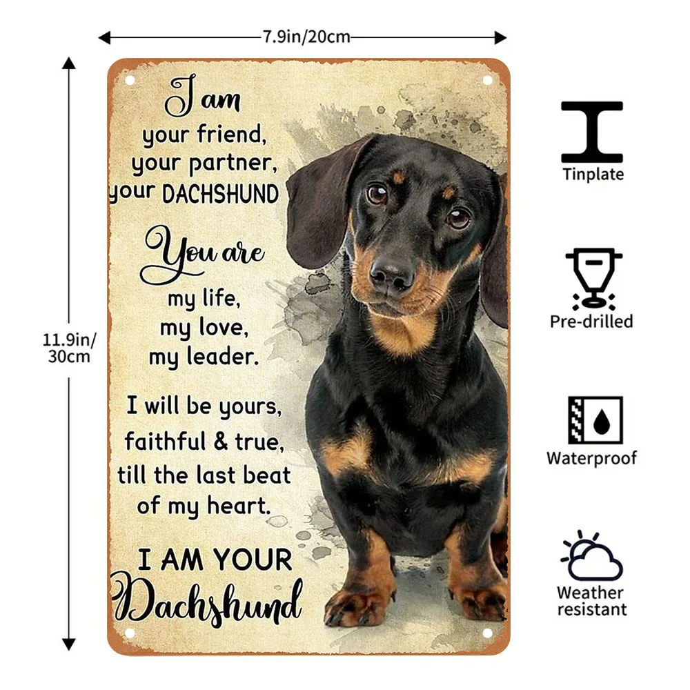 1 Glamorous Dachshund Metal Tin Sign - Rustic Wall Art with Heartfelt Quotes, 8.0x12.0inch, Durable and Lightweight Home, Office