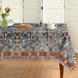 Vintage Country Rustic Boho Bohemia Style Rectangle Tablecloth Dining Room Decor Waterproof Tablecloth for Table Decoration